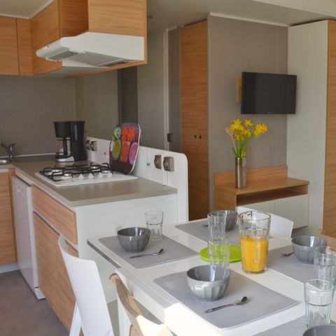 MOBILHOME 6 personnes - Cottage Premium - 3 chambres - 2 salles de bains - Draps, serviettes, plancha, forfait ménage inclus