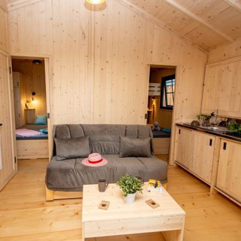 CHALET 7 personnes - 2 chambres 5/7 pers. clim tv 27m² + terrasse