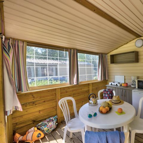 BUNGALOW TOILÉ 5 personnes - Cabane Nature 2ch-sans sanitaires-terrasse couverte-19m²-sans TV