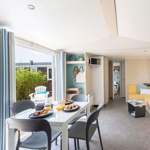 MOBILHOME 8 personnes - Family 4ch-CLIM-terrasse XXL couverte-TV-LV-plancha-38m²| PREMIUM  