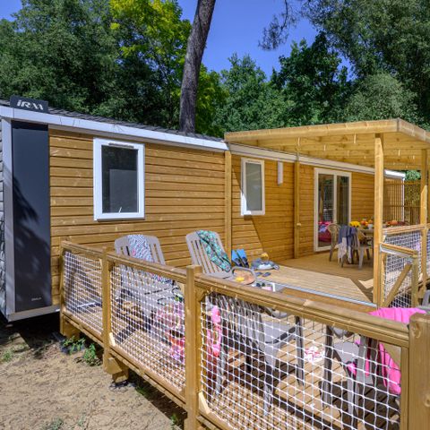 MOBILHOME 8 personnes - Family 4ch-CLIM-terrasse XXL couverte-TV-LV-plancha-38m²| PREMIUM  
