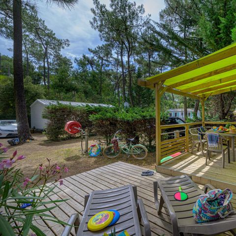 MOBILHOME 5 personnes - Premium PLUS 2ch-CLIM- 2 SDB-TV-LV-plancha-terrasse couverte-33m² | PREMIUM