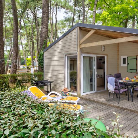 Chalet 6 personnes - Cottage Confort Clim - 3 chambres - CONFORT CLIM - 32 à 42m² - Clim - TV - Lave-vaisselle - Plancha