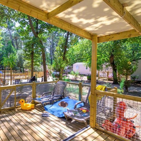 MOBILHOME 5 personnes - Family 2ch-CLIM-terrasse XXL couverte-TV-LV-plancha-28m² | PREMIUM