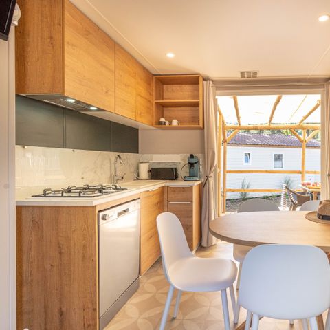 MOBILHOME 6 personnes - Garden 3ch-CLIM-baignoire-TV-LV-plancha-terrasse couverte-33m² | PREMIUM