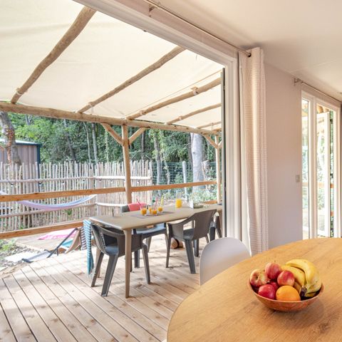MOBILHOME 4 personnes - Garden 2ch-CLIM-baignoire-TV-LV-plancha-terrasse couverte-31m² | PREMIUM