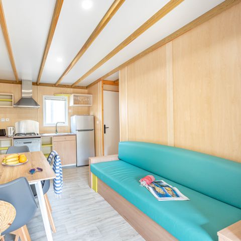 CHALET 7 personnes - Garden 3ch- CLIM-baignoire-TV-LV-plancha-piéton-terrasse couverte-32m² | PREMIUM