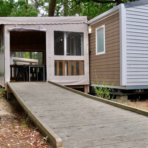MOBILHOME 5 personnes - Life 2ch PMR- CLIM -TV-LV-plancha-32m²-terrasse couverte | PREMIUM 