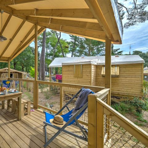 Lodge 5 personnes - Cosyflower - 2 chambres - -TV-plancha-terrasse couverte-28m² - CONFORT