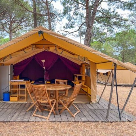 Tente en toile et en bois 4 personnes - Tente Toile & Bois, sans sanitaires