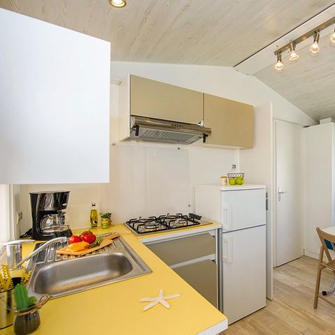 MOBILHOME 5 personnes - Classic | 2 Ch. | 5 Pers. | Terrasse surélevée non couverte | 1 SDB | Clim.
