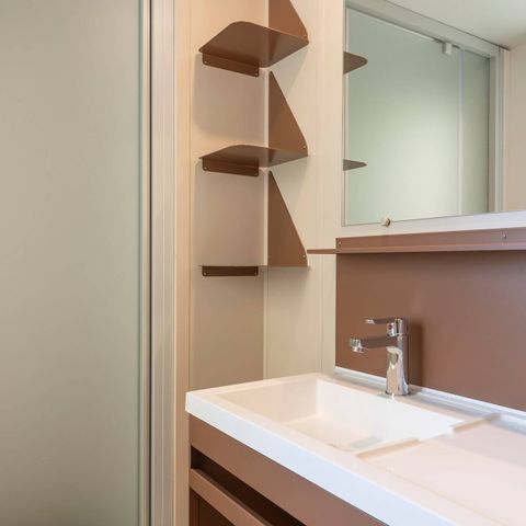 MOBILHOME 6 personnes -  Comfort | 3 Ch. | 6 Pers. | Terrasse surélevée | 1 SDB | Clim. | TV