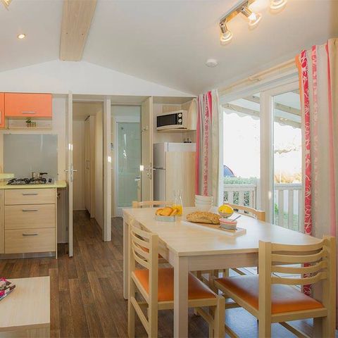 MOBILHOME 6 personnes - Classic | 3 Ch. | 6 Pers. | Terrasse surélevée | 1 SDB | Clim