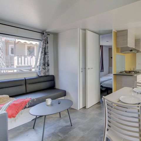 MOBILHOME 6 personnes - Premium | 3 Chambres | 6 Couchages | Terrasse lounge | 1 Salle de bain | Climatisation | Télévision