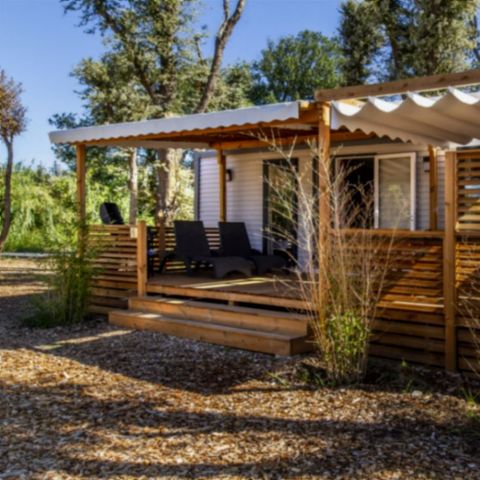 MOBILHOME 5 personnes - PREMIUM - 2 chambres avec climatisation +TV+ Plancha à gaz + 2 SDB 