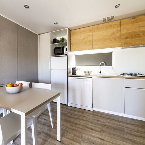 MOBILHOME 5 personnes - PREMIUM - 2 chambres avec climatisation +TV+ Plancha à gaz + 2 SDB 