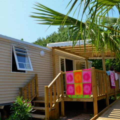 MOBILHOME 6 personnes - CONFORT adapté pour personne à mobilité réduite - 2 chambres avec climatisation + TV