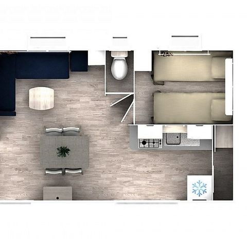 MOBILHOME 5 personnes - CONFORT - 2 chambres avec climatisation + TV