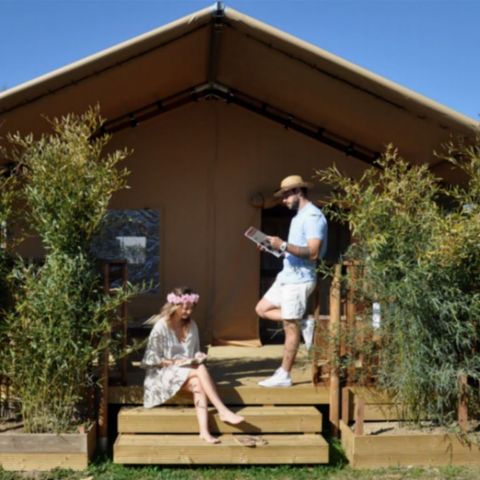 Tente en toile et en bois 4 personnes - SAFARI - 2 chambres