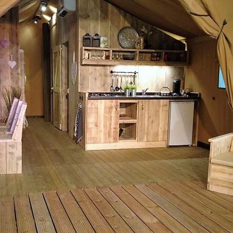 Tente en toile et en bois 4 personnes - SAFARI - 2 chambres