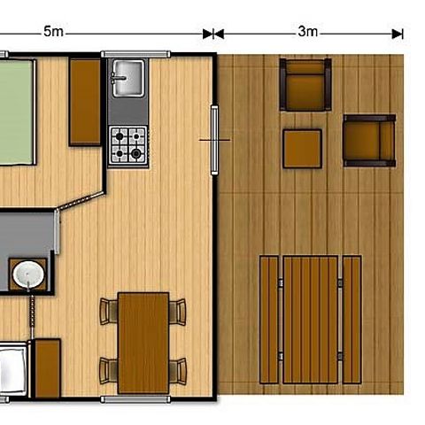 Tente en toile et en bois 4 personnes - SAFARI - 2 chambres