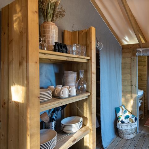 TENTE TOILE ET BOIS 5 personnes - Lodge Kamari CLASSIC Climatisé