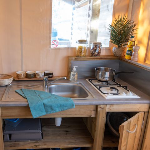 TENTE TOILE ET BOIS 5 personnes - Lodge Kamari CLASSIC Climatisé