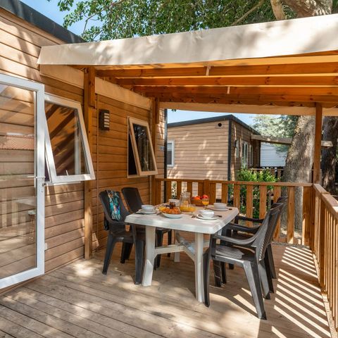 Mobilhome 6 personnes - Premium Exclusive | 3 Ch. | 6 Pers. | Terrasse surélevée | Clim. | TV