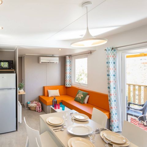 Mobilhome 6 personnes - Premium Exclusive | 3 Ch. | 6 Pers. | Terrasse surélevée | Clim. | TV