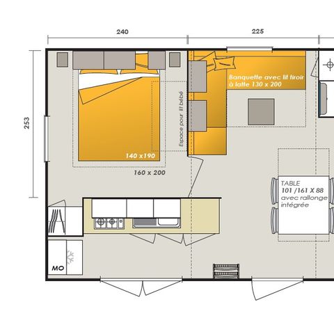 MOBILHOME 6 personnes - Premium Dune 6 personnes - 3chambres, climatisé, télévision
