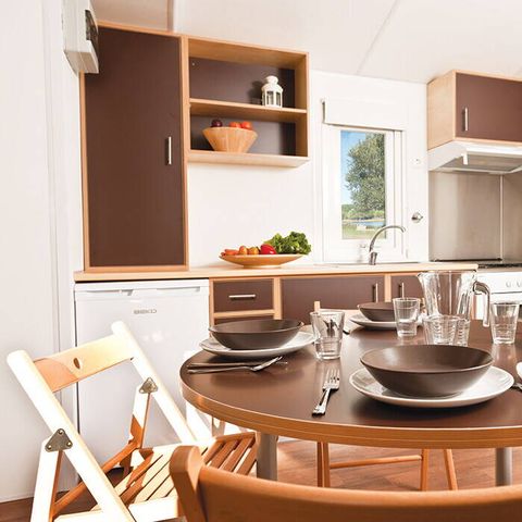 Bungalow 6 personnes - Mobil-home | Comfort | 3 Ch. | 6 Pers. | Terrasse surélevée | Clim.