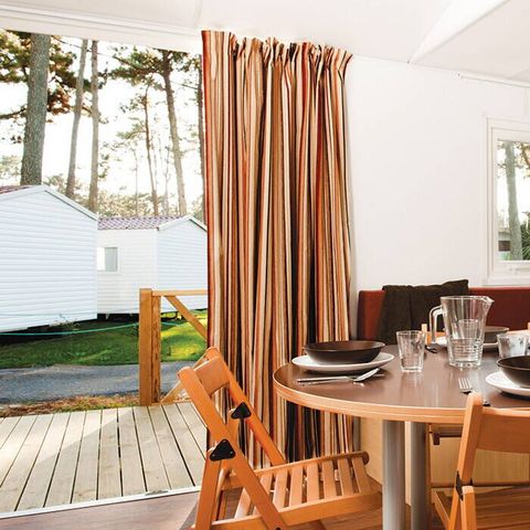 Bungalow 6 personnes - Mobil-home | Comfort | 3 Ch. | 6 Pers. | Terrasse surélevée | Clim.
