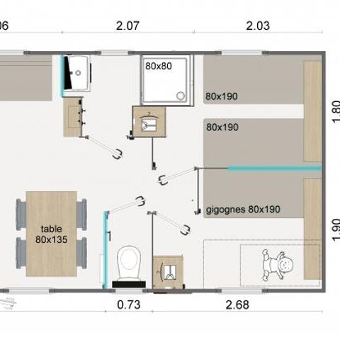 MOBILHOME 6 personnes - Lodge 87