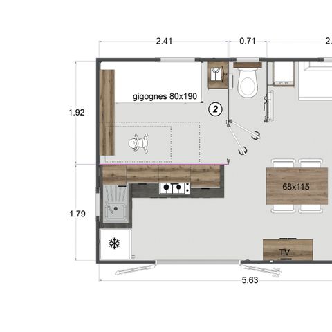 MOBILHOME 4 personnes - Mobil home Lodge 77 Confort plus 2 chambres - 30 m² + terrasse semi couverte