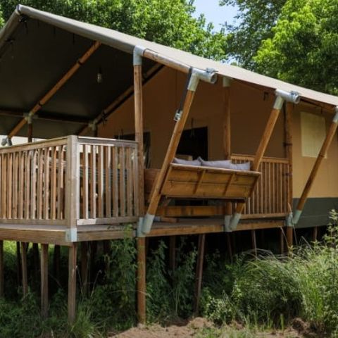 TENTE TOILE ET BOIS 7 personnes - Tente safari Belle vue