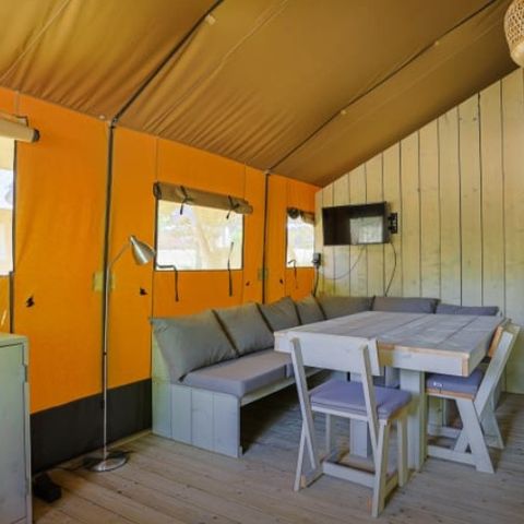 Tente en toile et en bois 7 personnes - Tente safari Belle vue