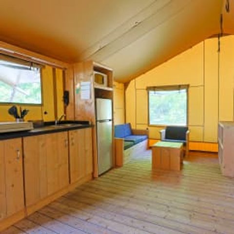 Tente en toile et en bois 5 personnes - Tente safari Grives