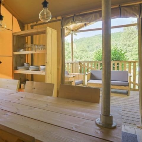 Tente en toile et en bois 5 personnes - Tente safari Grives