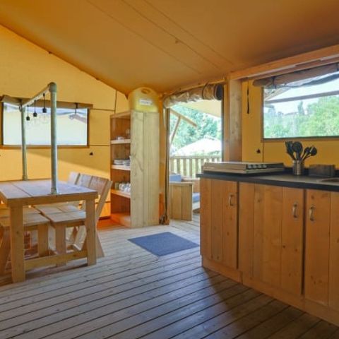Tente en toile et en bois 5 personnes - Tente safari Grives