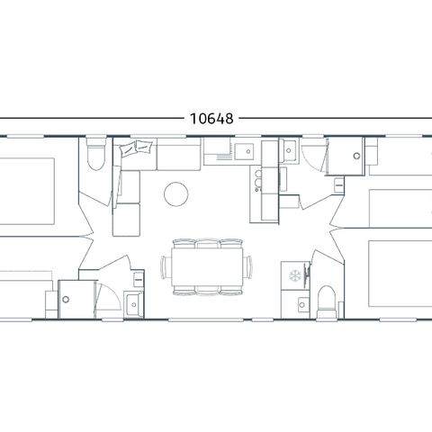 Mobilhome 8 personnes - PRESTA + 40m² - 4 chambres 2 SdB TV + clim