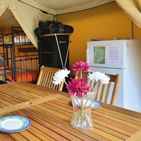 Tente en toile et en bois 6 personnes - Safari | 2 Ch. | 5/6 Pers. | Terrasse simple