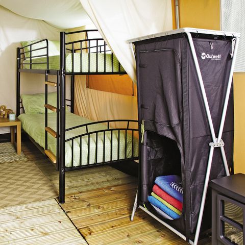 Tente en toile et en bois 6 personnes - Safari | 2 Ch. | 5/6 Pers. | Terrasse simple