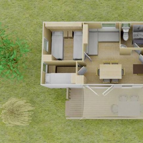 MOBILHOME 6 personnes - Mobil-home | Premium | 3 Ch. | 6 Pers. | Terrasse surélevée | 1 SDB | Clim.