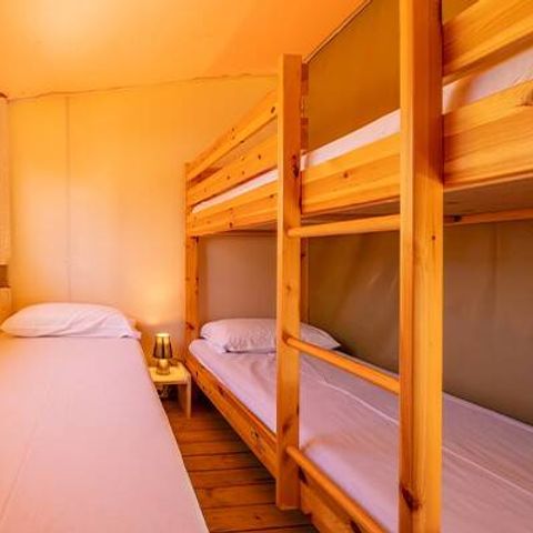 Tente en toile et en bois 5 personnes - Eco Lodge | 2 Ch. | 4/5 Pers. | Sans SDB