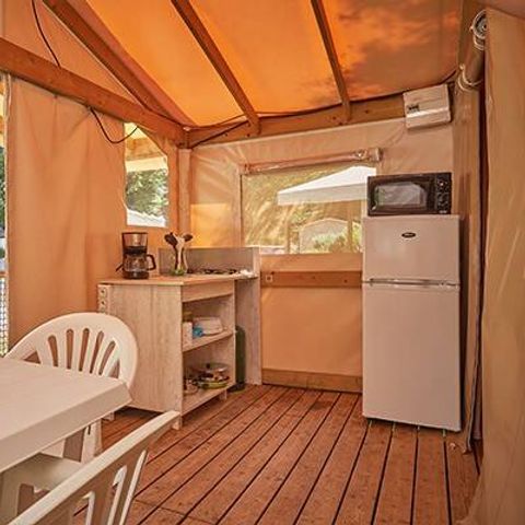 Tente en toile et en bois 5 personnes - Eco Lodge | 2 Ch. | 4/5 Pers. | Sans SDB