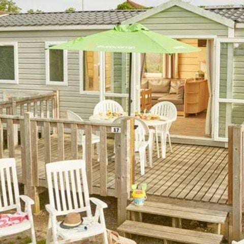 MOBILHOME 8 personnes - Mobil-home | Comfort | 3 Ch. | 6/8 Pers. | Terrasse surélevée non couverte | 1 SDB | TV