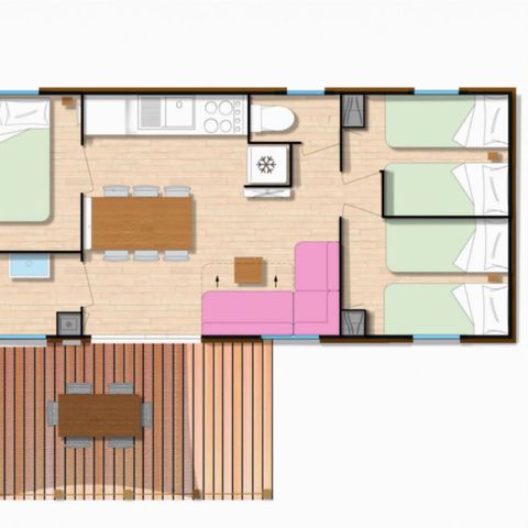 MOBILHOME 6 personnes - Mobile-home SARIMENDI**** 6 personnes 