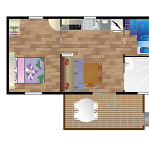 MOBILHOME 4 personnes - Mobile-home IGUSKI**** (PMR) 4 personnes