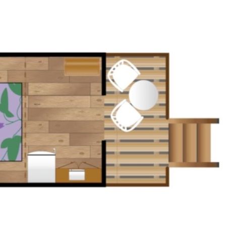 TENTE TOILE ET BOIS 2 personnes - Lodge BELTXU 2 personnes