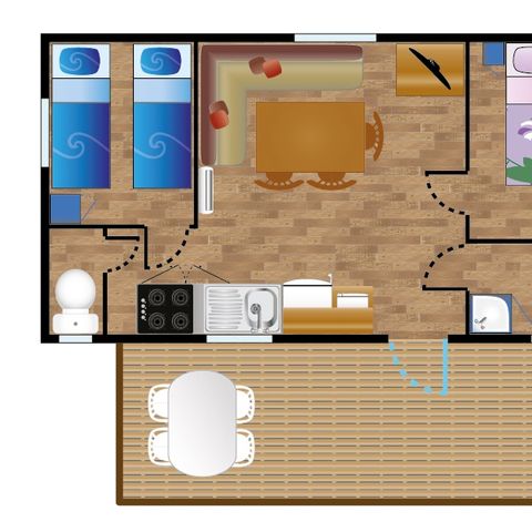MOBILHOME 4 personnes - Mobile-home IBARDIN *** 4 personnes